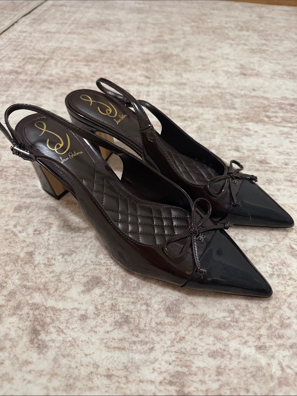 Sam Edelman two tone kitten heels
